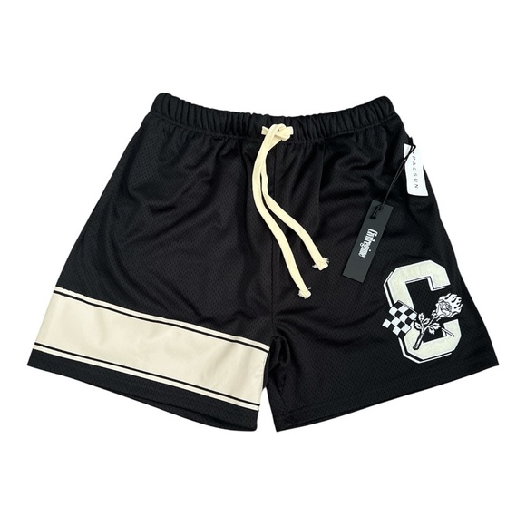 Civil Regime Civil Too Fast Mesh Basketball Shorts Men’s Medium Black Beige - Picture 1 of 16